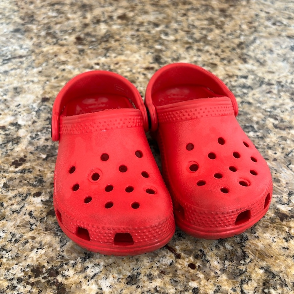 Toddler Red Crocs (7C) used condition